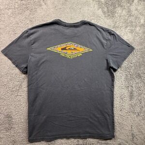 Quiksilver Surf Tee Shirt Mens S Black Good Faded Short Sleeve Graphic Logo